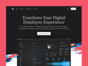 HP WEX Homepage Mockup Workplace Experience Platform